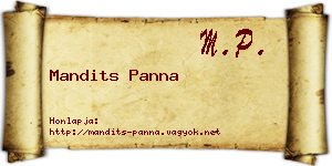 Mandits Panna névjegykártya